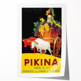Vintage Pikina Aperitif Poster – Retro French Wine Ad Wall Art