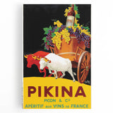 Vintage Pikina Aperitif Poster – Retro French Wine Ad Wall Art
