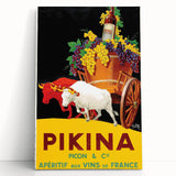 Vintage Pikina Aperitif Poster – Retro French Wine Ad Wall Art