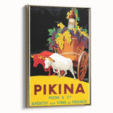 Vintage Pikina Aperitif Poster – Retro French Wine Ad Wall Art
