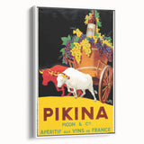Vintage Pikina Aperitif Poster – Retro French Wine Ad Wall Art