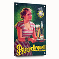 Vintage Pilsner Urquell Advertising Poster – Retro Beer Ad Wall Art