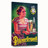 Vintage Pilsner Urquell Advertising Poster – Retro Beer Ad Wall Art
