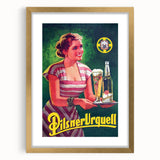 Vintage Pilsner Urquell Advertising Poster – Retro Beer Ad Wall Art
