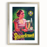 Vintage Pilsner Urquell Advertising Poster – Retro Beer Ad Wall Art