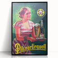 Vintage Pilsner Urquell Advertising Poster – Retro Beer Ad Wall Art