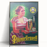 Vintage Pilsner Urquell Advertising Poster – Retro Beer Ad Wall Art