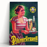 Vintage Pilsner Urquell Advertising Poster – Retro Beer Ad Wall Art