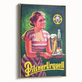 Vintage Pilsner Urquell Advertising Poster – Retro Beer Ad Wall Art