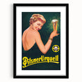 Vintage Pilsner Urquell Advertising Poster – Retro Beer Ad Art