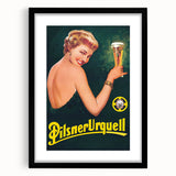 Vintage Pilsner Urquell Advertising Poster – Retro Beer Ad Art