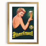 Vintage Pilsner Urquell Advertising Poster – Retro Beer Ad Art