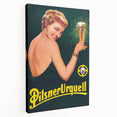 Vintage Pilsner Urquell Advertising Poster – Retro Beer Ad Art