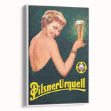 Vintage Pilsner Urquell Advertising Poster – Retro Beer Ad Art