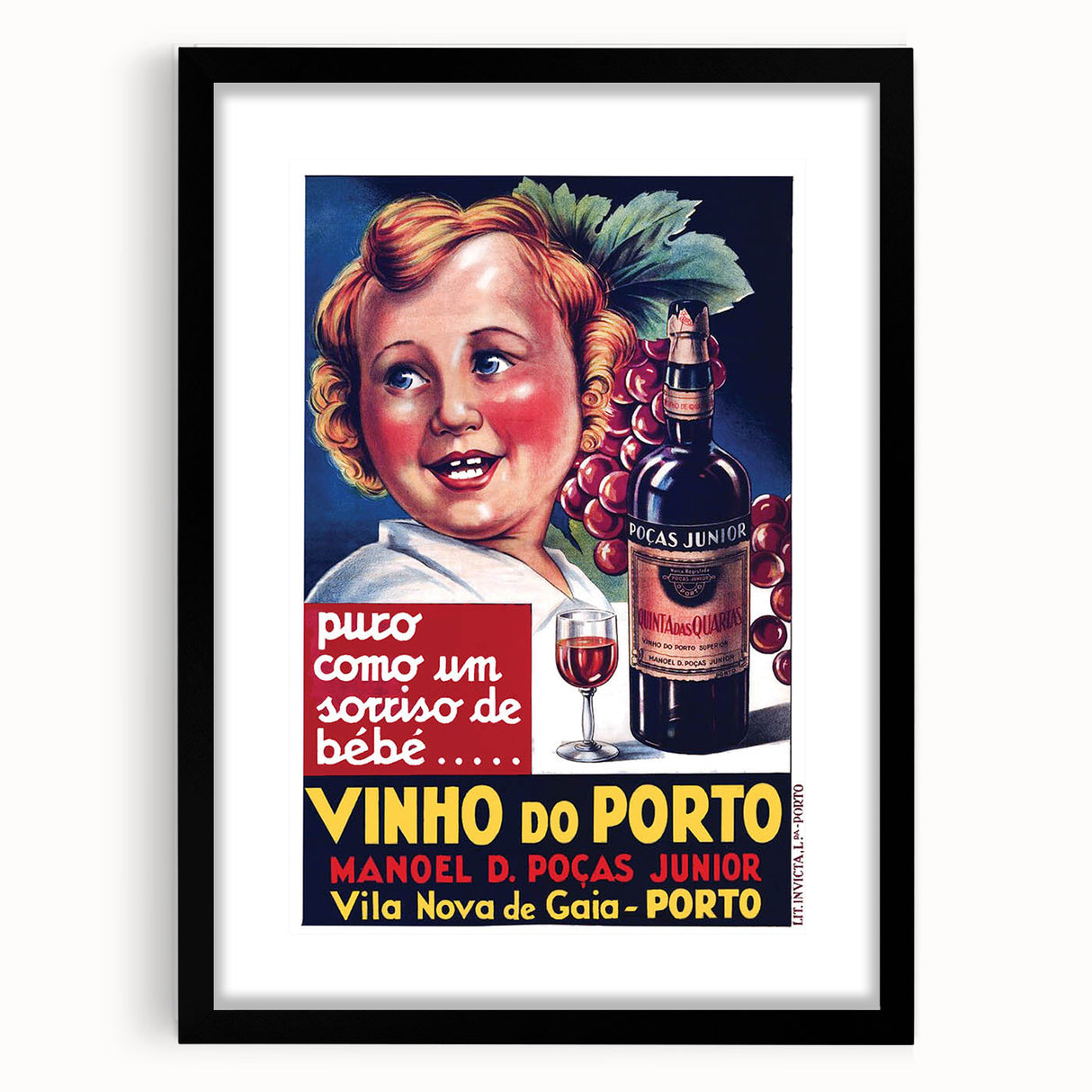 Vintage Vinho do Porto Poster – Retro Port Wine Ad Art