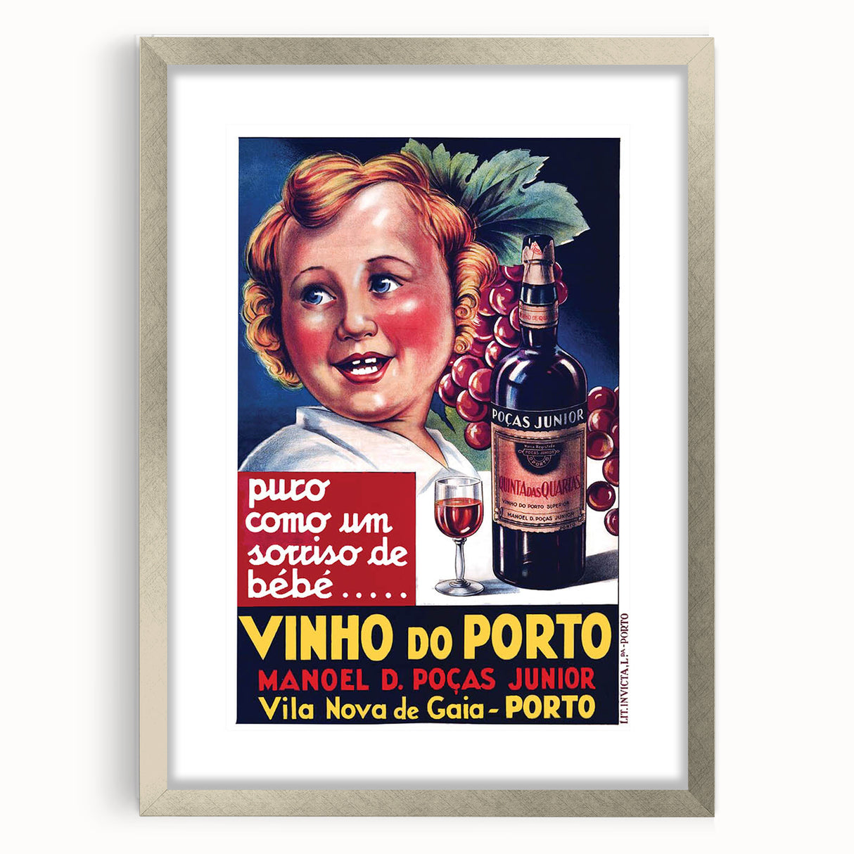 Vintage Vinho do Porto Poster – Retro Port Wine Ad Art