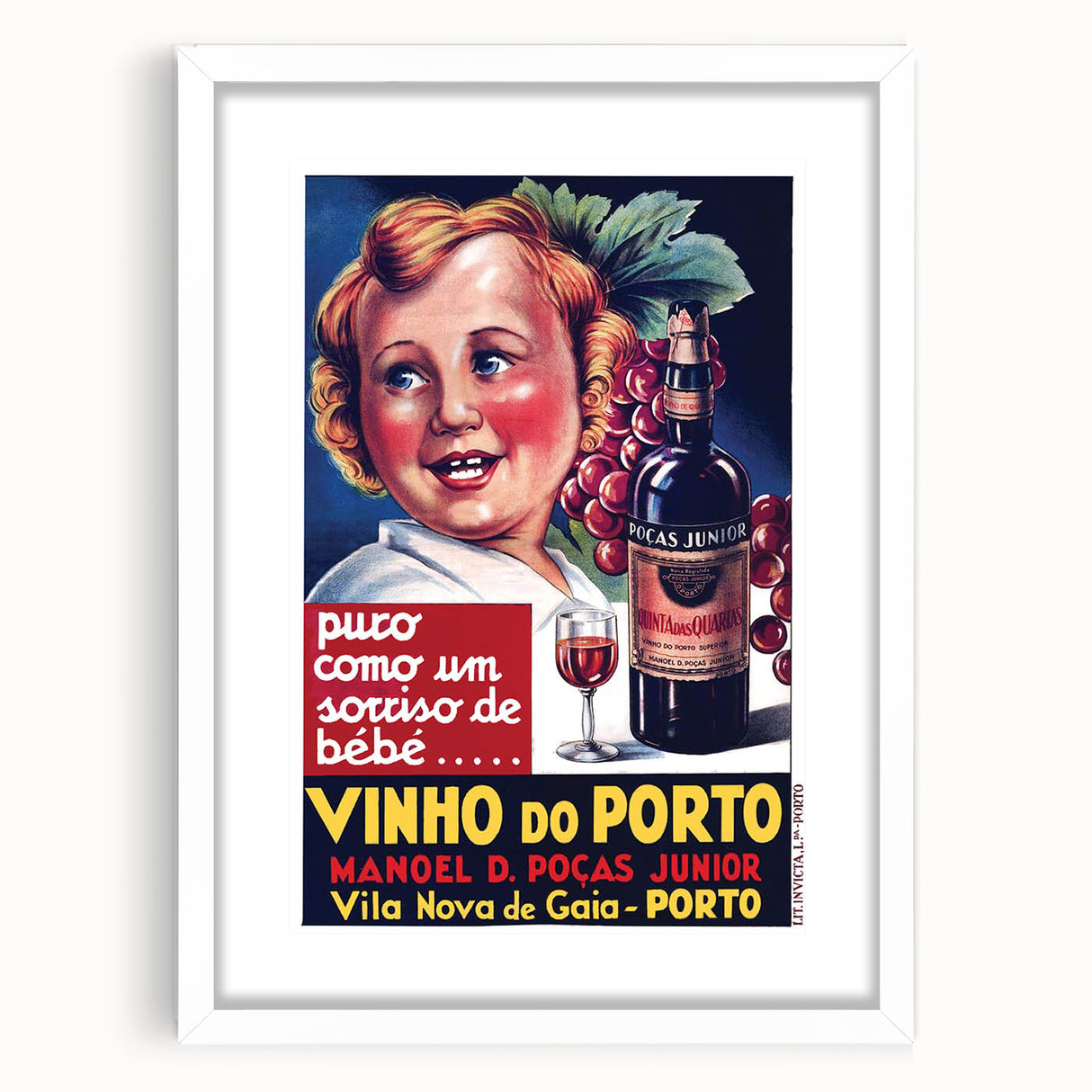 Vintage Vinho do Porto Poster – Retro Port Wine Ad Art