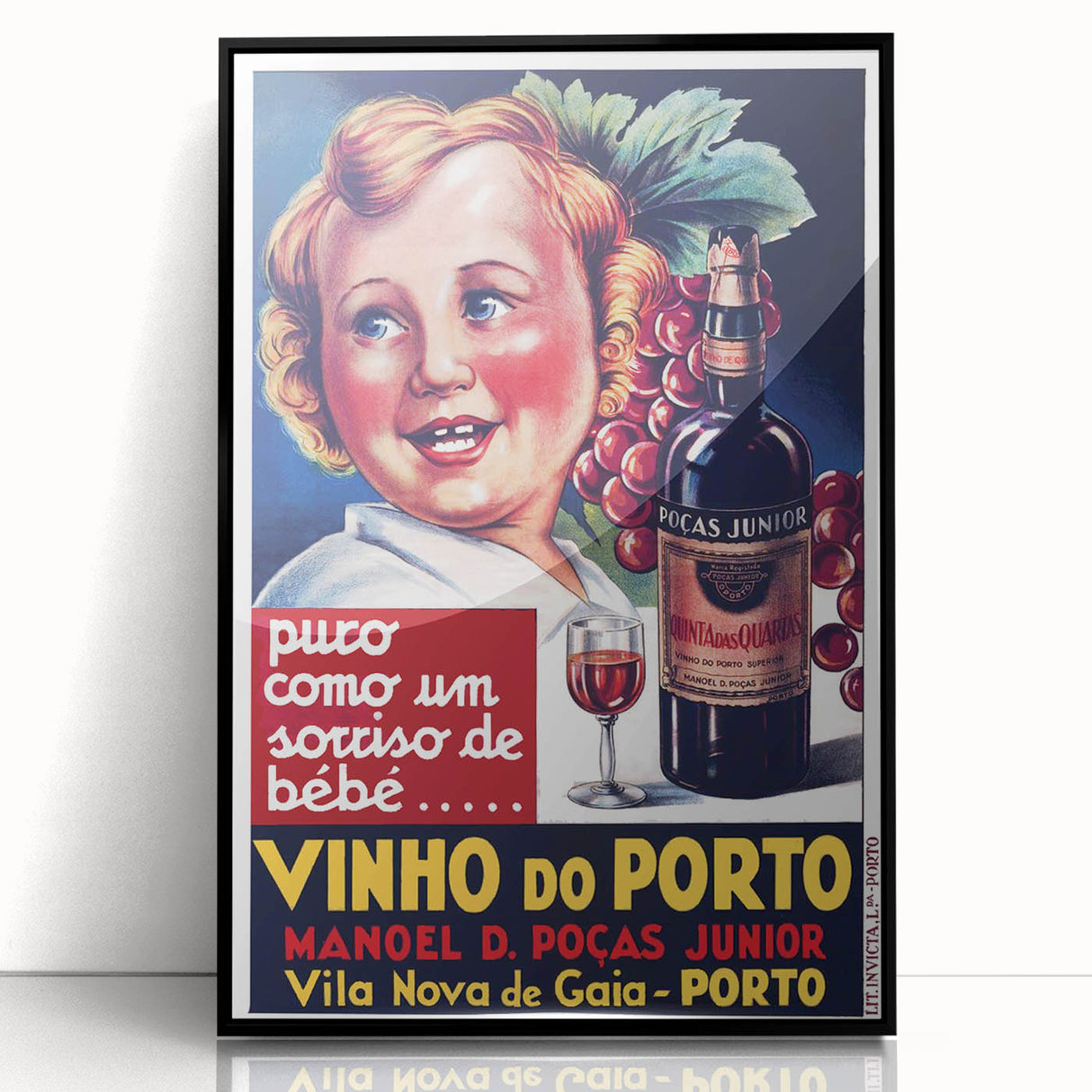 Vintage Vinho do Porto Poster – Retro Port Wine Ad Art