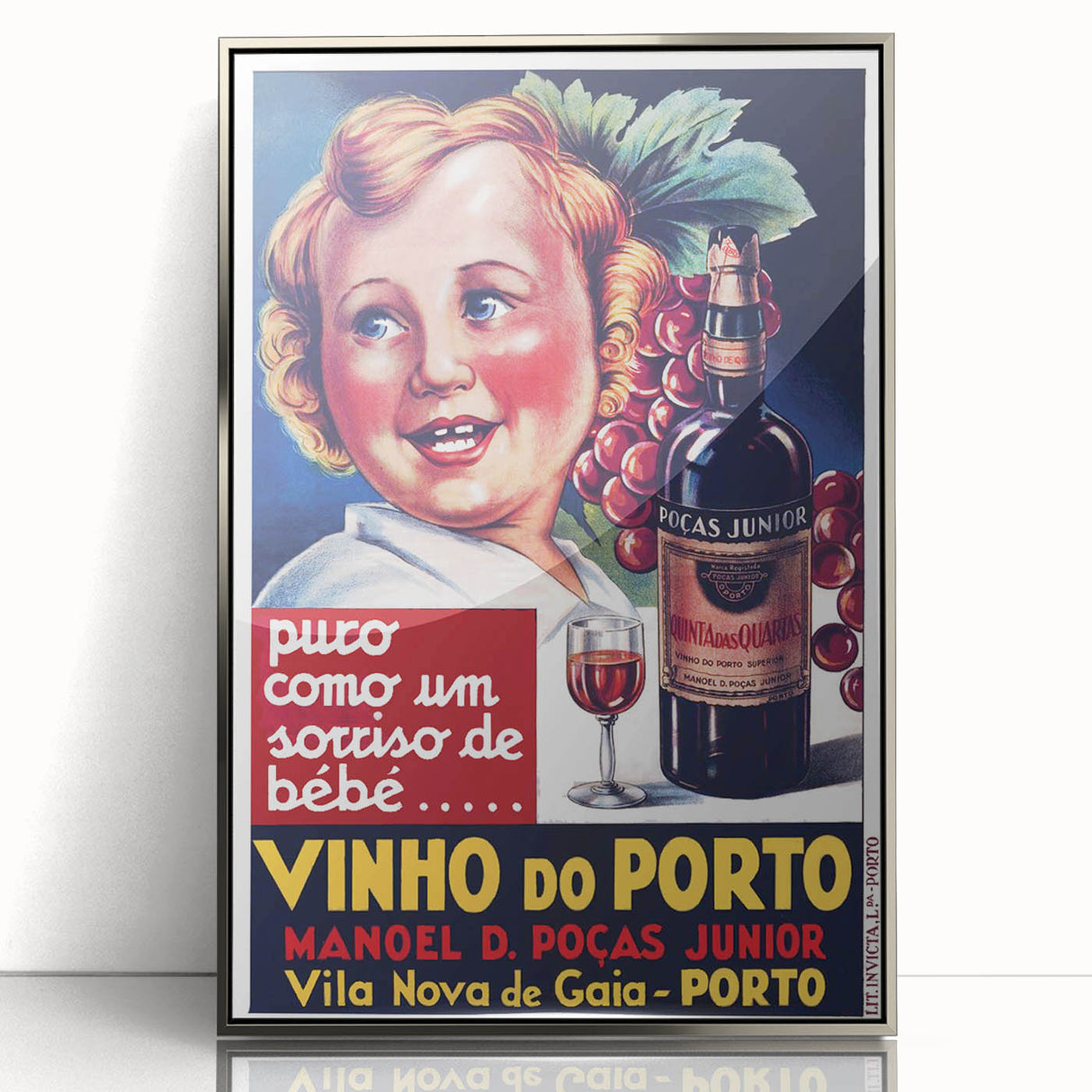 Vintage Vinho do Porto Poster – Retro Port Wine Ad Art