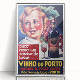 Vintage Vinho do Porto Poster – Retro Port Wine Ad Art