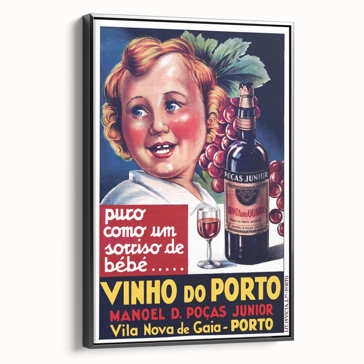 Vintage Vinho do Porto Poster – Retro Port Wine Ad Art