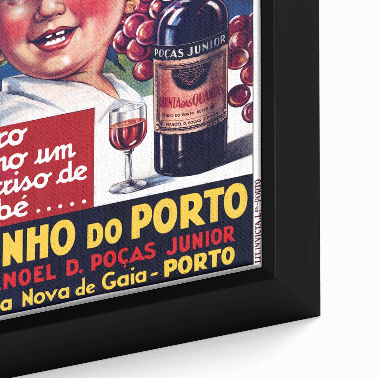 Vintage Vinho do Porto Poster – Retro Port Wine Ad Art