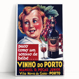 Vintage Vinho do Porto Poster – Retro Port Wine Ad Art