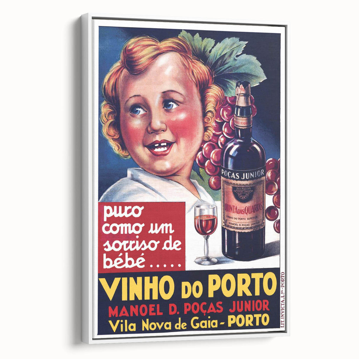 Vintage Vinho do Porto Poster – Retro Port Wine Ad Art