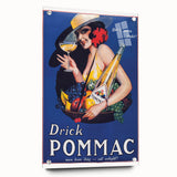 Vintage Pommac Poster – Retro Fruit Drink Ad Art