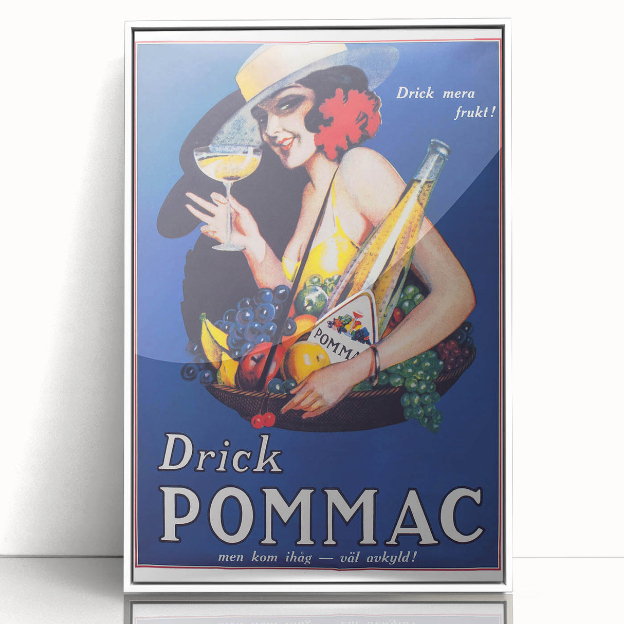 Vintage Pommac Poster – Retro Fruit Drink Ad Art