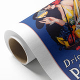 Vintage Pommac Poster – Retro Fruit Drink Ad Art