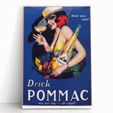Vintage Pommac Poster – Retro Fruit Drink Ad Art