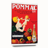 Vintage Pommac Poster – Retro Fruit Drink Ad Art with Playful Design