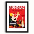 Vintage Pommac Poster – Retro Fruit Drink Ad Art with Playful Design