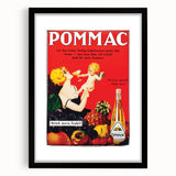 Vintage Pommac Poster – Retro Fruit Drink Ad Art with Playful Design