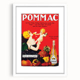 Vintage Pommac Poster – Retro Fruit Drink Ad Art with Playful Design