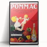 Vintage Pommac Poster – Retro Fruit Drink Ad Art with Playful Design