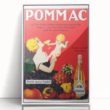 Vintage Pommac Poster – Retro Fruit Drink Ad Art with Playful Design