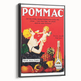 Vintage Pommac Poster – Retro Fruit Drink Ad Art with Playful Design