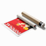 Vintage Pommac Poster – Retro Fruit Drink Ad Art with Playful Design