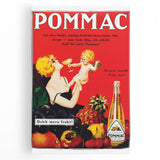 Vintage Pommac Poster – Retro Fruit Drink Ad Art with Playful Design
