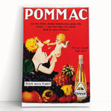 Vintage Pommac Poster – Retro Fruit Drink Ad Art with Playful Design