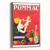 Vintage Pommac Poster – Retro Fruit Drink Ad Art with Playful Design