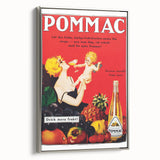 Vintage Pommac Poster – Retro Fruit Drink Ad Art with Playful Design
