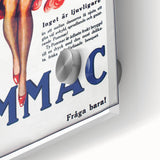 Vintage Pommac Poster – Retro Fruit Drink Ad Art with Dancer