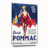 Vintage Pommac Poster – Retro Fruit Drink Ad Art with Dancer