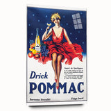 Vintage Pommac Poster – Retro Fruit Drink Ad Art with Dancer