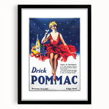 Vintage Pommac Poster – Retro Fruit Drink Ad Art with Dancer