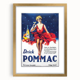 Vintage Pommac Poster – Retro Fruit Drink Ad Art with Dancer