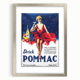 Vintage Pommac Poster – Retro Fruit Drink Ad Art with Dancer